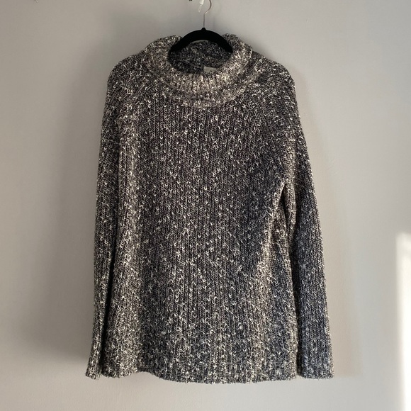 GARAGE Oversized Grey Knit Sweater Turtleneck - Picture 5 of 7